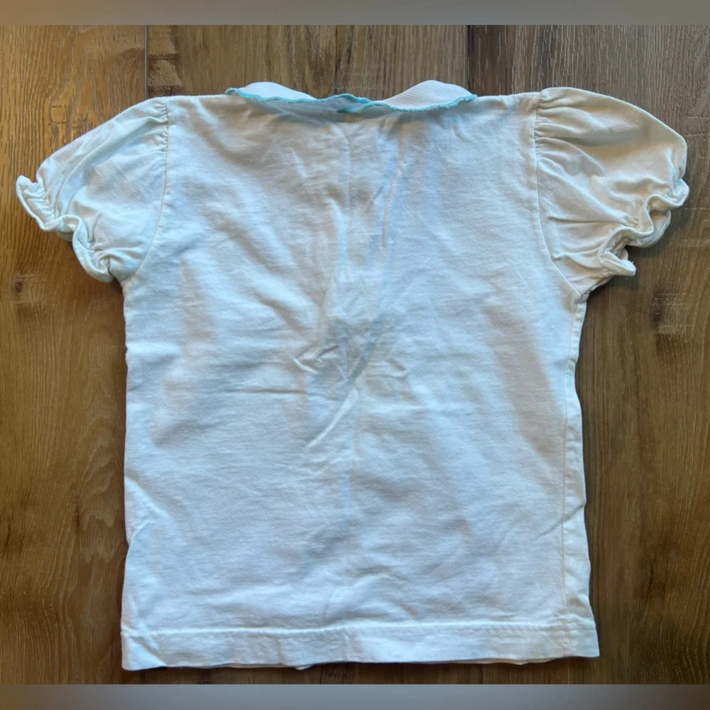 OshKosh B’gosh Embroidered Collar Puff Sleeve Top Shirt Size 4T Vintage Charm